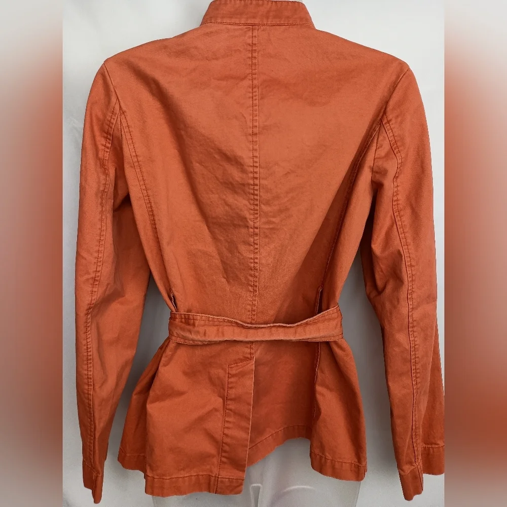 DOWNEAST Coatigan Utility Rust Orange Lightweight Belted Jacket (#142)‎